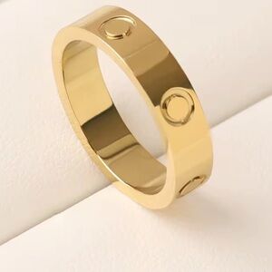Love inspired Stampd Gold-Tone Women's Ring. Stainless steel.